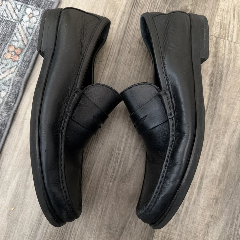To Boot New York Adam Derrick Black Leather Slip-On Loafers Men's Size 9 Italy